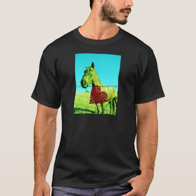 Camiseta Corazón rojo y caballo (Anverso)