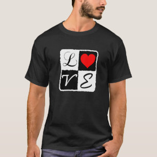 Camiseta Corazón Romántico Amor Blanco Y Negro