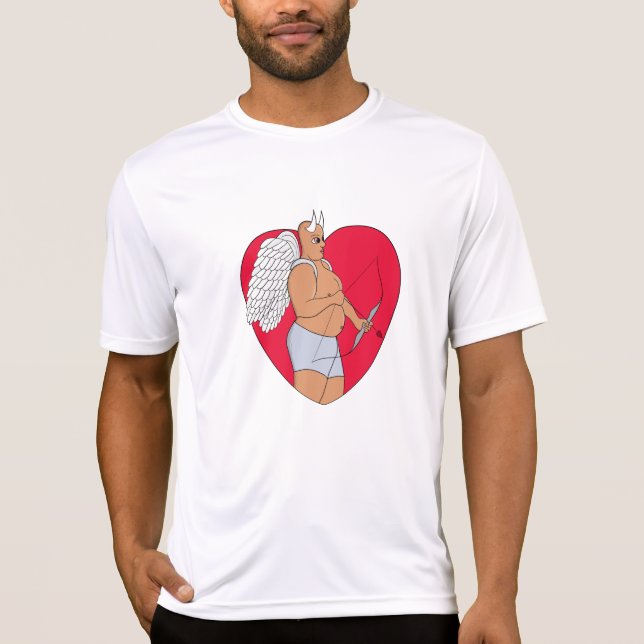 Camiseta Corazón romántico con un cupido inusual (Anverso)