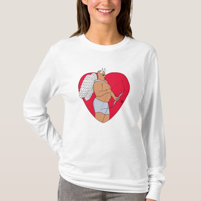 Camiseta Corazón romántico con un cupido inusual (Anverso)