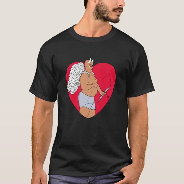 Camiseta Corazón romántico con un cupido inusual (Anverso)