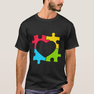 Camiseta Corazón rompecabezas autismo Conciencia del autism