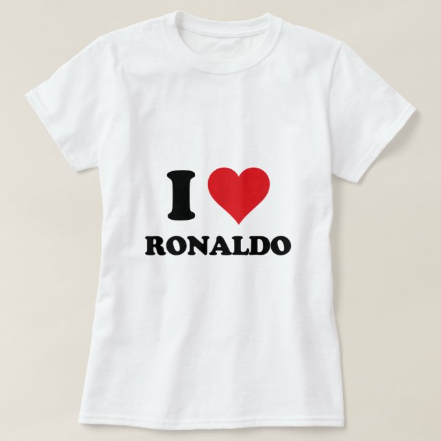 Camiseta Corazón Ronaldo Nombre Amo Stu Personalizado (Diseño del anverso)