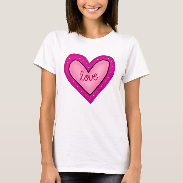 Camiseta Corazón rosa (Anverso)