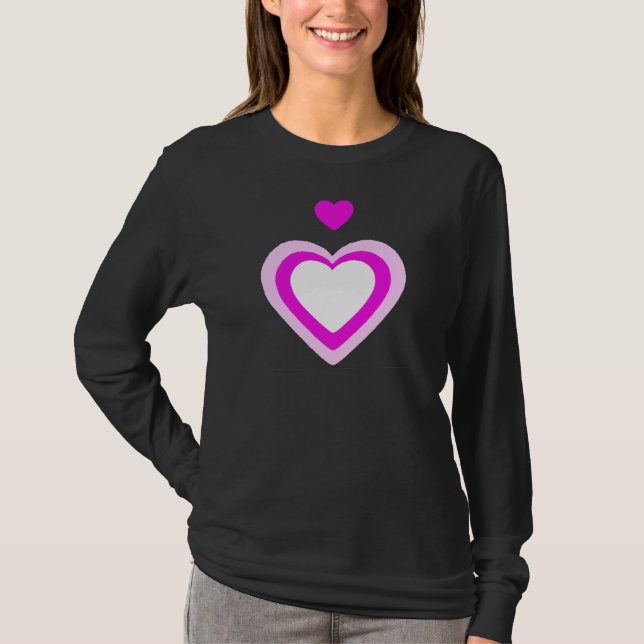 Camiseta CORAZÓN, rosa blanco (Anverso)