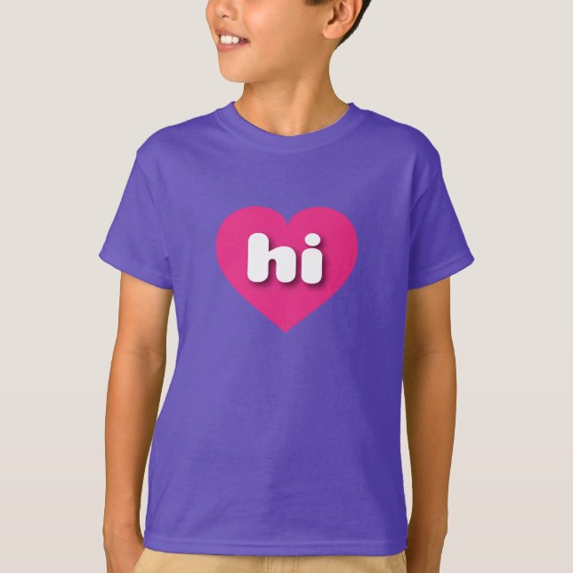 Camiseta Corazón rosa caliente de Hawái - Amo hola (Anverso)