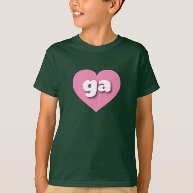 Camiseta Corazón rosa de Georgia - Amo ga (Anverso)
