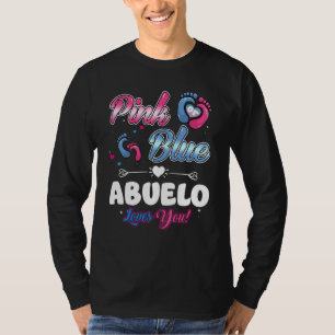 Camiseta Corazón Rosa o Azul Abuelo Te Ama Regalo de Género
