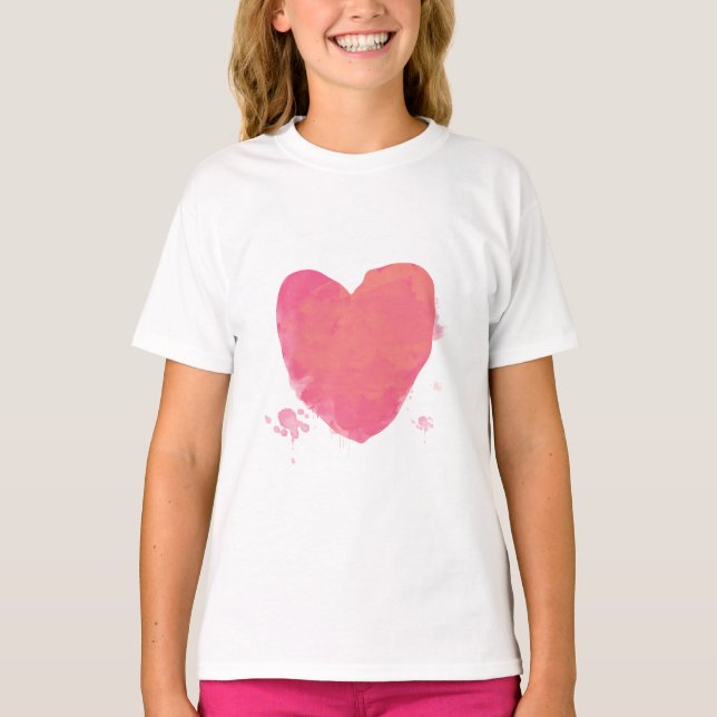 Camiseta Corazón rosado (Anverso)