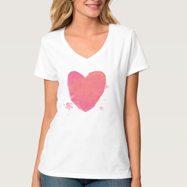 Camiseta Corazón rosado (Anverso)