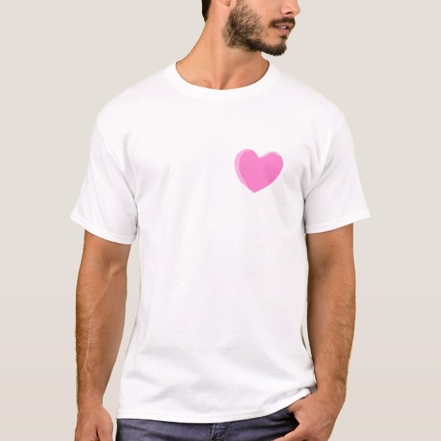 Camiseta Corazón rosado bonito del amor (Anverso)