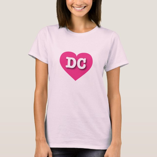 Camiseta Corazón rosado caliente DC - Amo DC (Anverso)