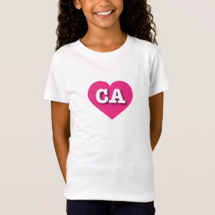 Camiseta Corazón rosado caliente de California - Amo CA