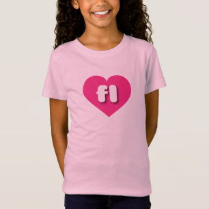 Camiseta Corazón rosado caliente de Florida - Amo a Fly