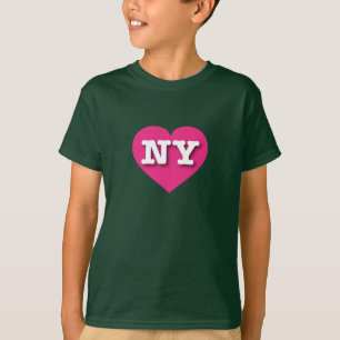 Camiseta Corazón rosado caliente de Nueva York - Amo a NY