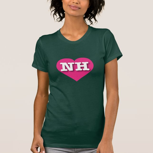 Camiseta Corazón rosado caliente de Nuevo Hampshire - Amo N (Anverso)