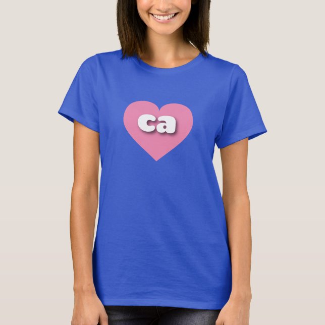 Camiseta Corazón rosado de California - Amo ca (Anverso)