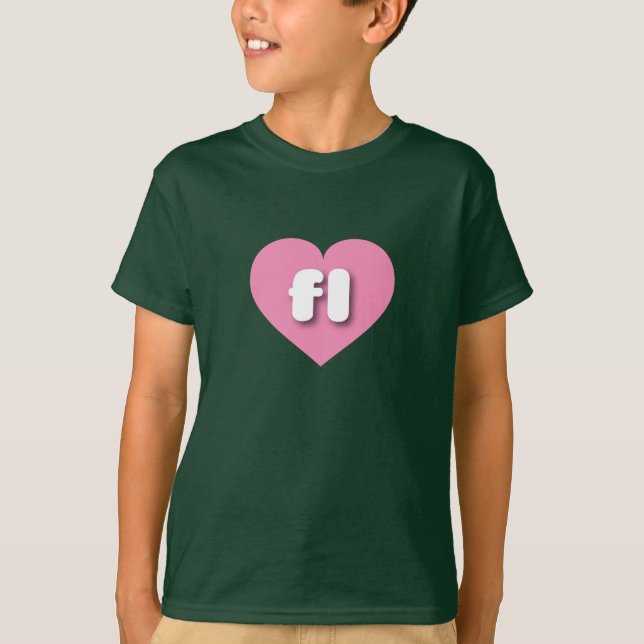 Camiseta Corazón rosado de Florida - Amo a Fl (Anverso)