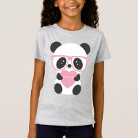 Corazón rosado del oso Kawaii Panda