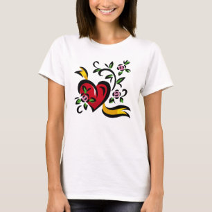 Camiseta Corazón, Rosas, Cinta