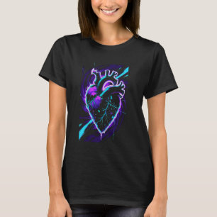 Camiseta Corazón roto brillante estética Jirai Kei Cyberpun