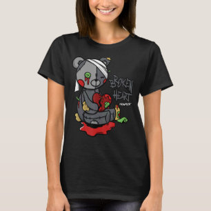 Camiseta Corazón roto Oso goteo Retro Verde Bean 5s Mat