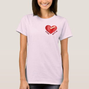 Camiseta Corazón roto sanado con parche y cita de vida