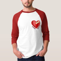 Corazón roto sanado con parche y cita de vida