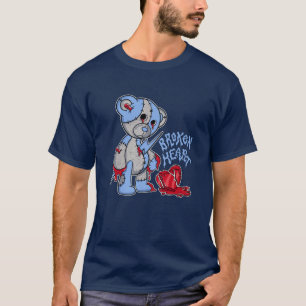 Camiseta Corazón roto Teddy Bear Partida gráfica Azul 4 S