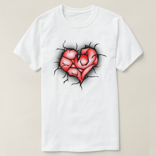 Camiseta Corazón roto y destrozado (Diseño del anverso)