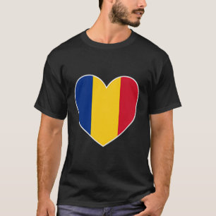 Camiseta Corazón Rumania - Divertido corazón de bandera rum