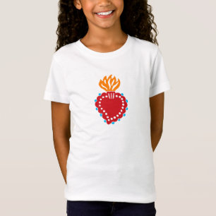 Camiseta Corazón sagrado de arte popular mexicano