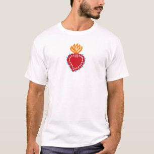 Camiseta Corazón sagrado de arte popular mexicano