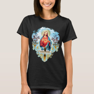 Camiseta Corazón sagrado de Jesucristo Cruz de la Vintage C