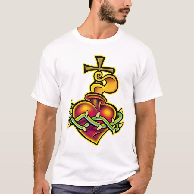 Camiseta Corazón sagrado tribal (Anverso)
