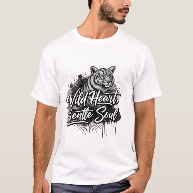Camiseta Corazón Salvaje Alma Gentil Tigre (Anverso)