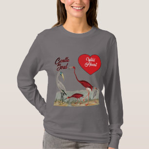 Camiseta Corazón salvaje, alma suaves - Aves diseñan T-S pa