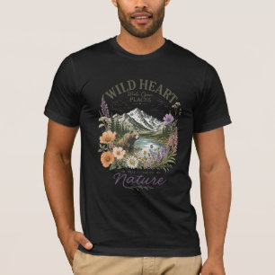 Camiseta Corazón Salvaje Lugares Amplios Oso Montaña Flor S