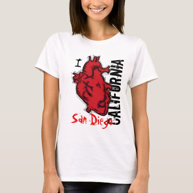 Camiseta Corazón San Diego California señas (Anverso)