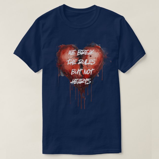 Camiseta Corazón Sangrante Rompe Reglas (Diseño del anverso)