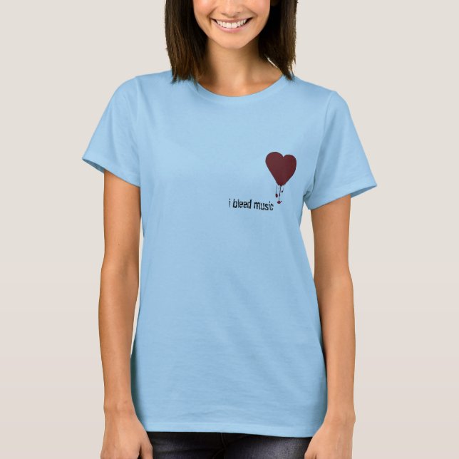 Camiseta Corazón sangrante, sangro música (Anverso)