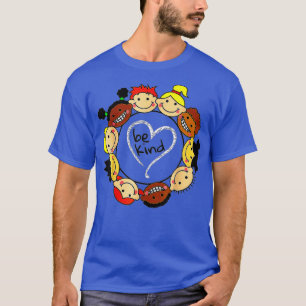 Camiseta Corazón Sea Amable Amabilidad Extendida Naranja An