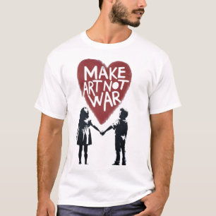 Camiseta Corazón Significativo "HACER ARTE NO GUERRA" con N
