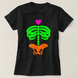 Camiseta Corazón Skelly Personalizado Zombie Skeleton Ribca