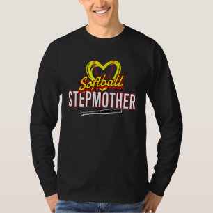 Camiseta Corazón Softbol Madrastra Softbol Deporte Familia