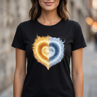 Camiseta Corazón Sol Luna Amor Celestial