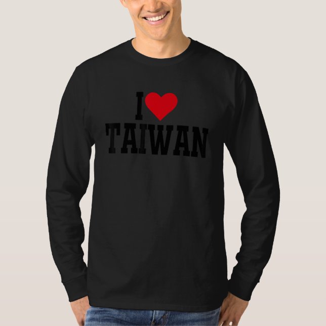 Camiseta Corazón Taiwán con corazón rojo Amo Taiwán (Anverso)