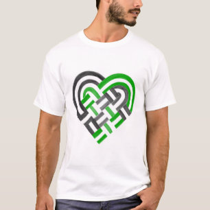 Camiseta Corazón tejido Neutrois Bandera del Orgullo Verde 