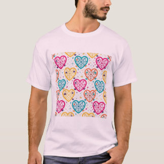Camiseta Corazón Telaraña Colorido Patrón de Halloween