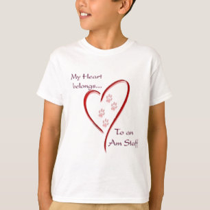 Camiseta Corazón Terrier de Staffordshire de Estados Unidos